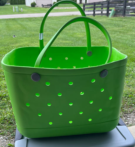 Lime green tote bag